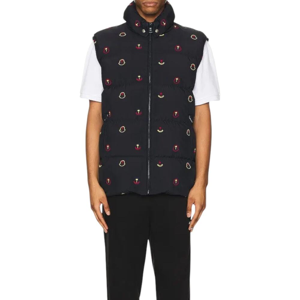 Moncler x Palm Angels Henon Down Men's Gilet Vest Blue Size 2 Medium - NWT $1975